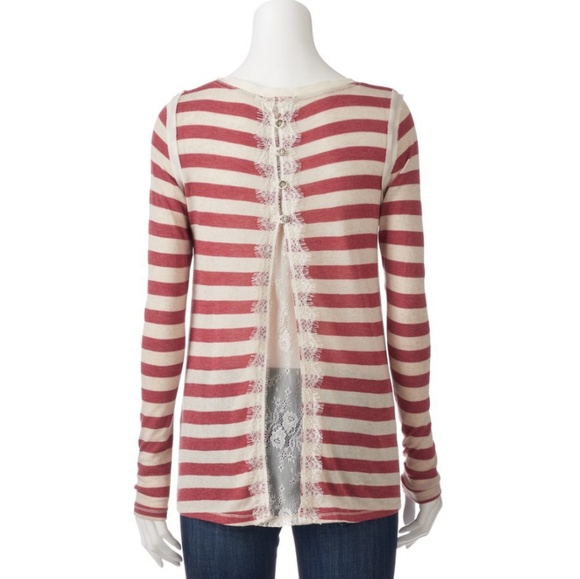 Lace split back tee - Picture 2 of 6